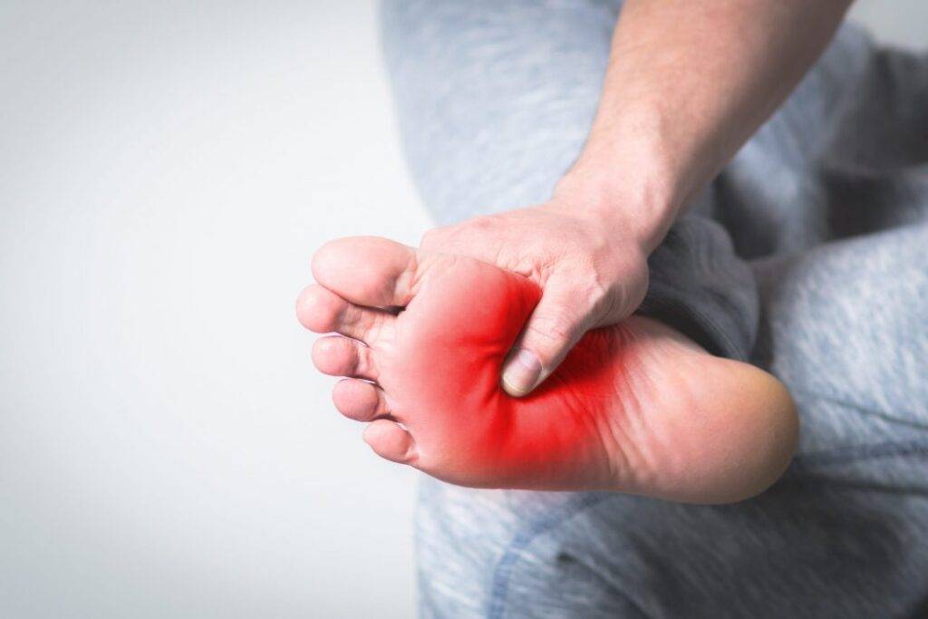 Foot in pain caused from neuropathy