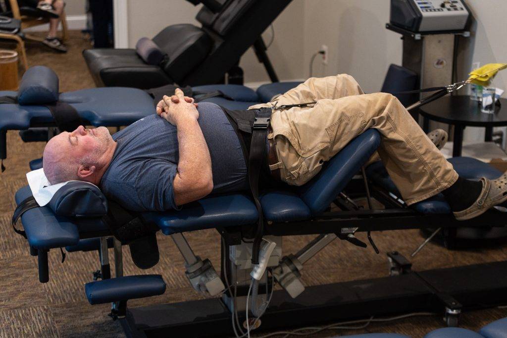 Spinal decompression performed for back pain relief